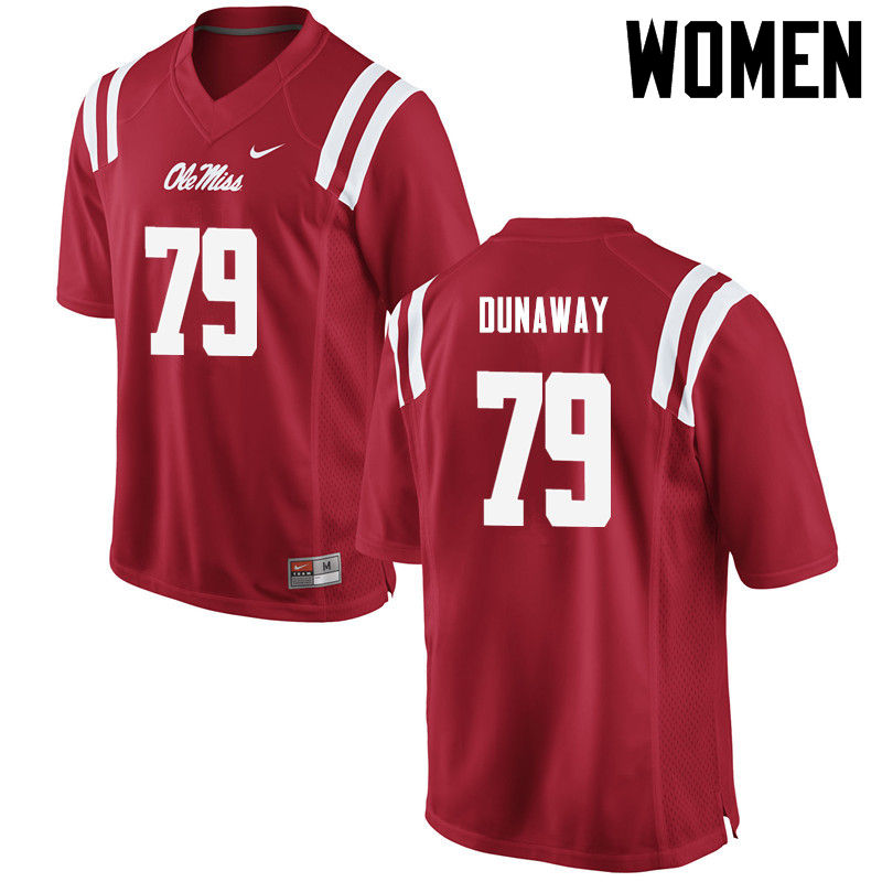 Jim Dunaway Ole Miss Rebels NCAA Women's Red #79 Stitched Limited College Football Jersey NZD7258SI